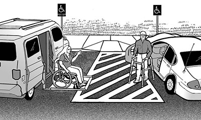 Handicapped Parking Area Illustration